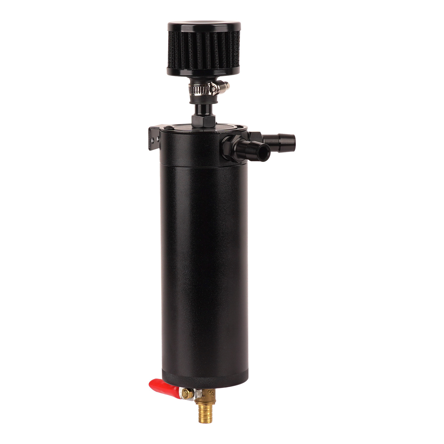 Car Modified Long Two-Hole Breathable Oil Pot with Air Filter Oil Tank Aluminum Alloy Oil Drain Valve Waste Oil Recycling Pot