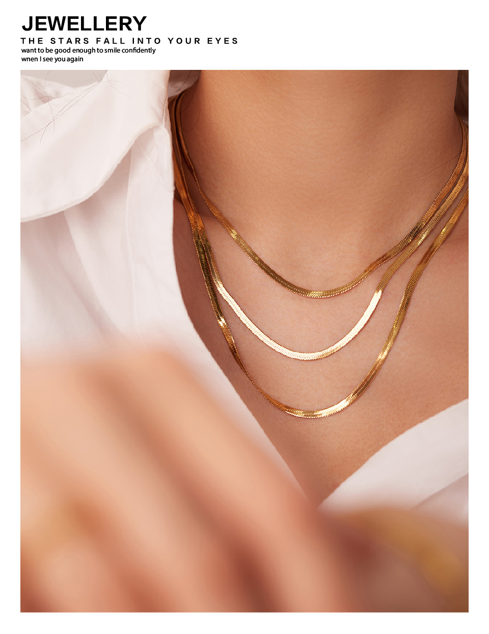 Simple Style Geometric Stainless Steel Titanium Steel Gold Plated Layered Necklaces