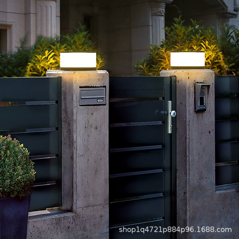 Солнечная колонна лампа вилла дверь настенный светильник Открытый водонепроницаемый садовый светильник дверь настенный светильник круглый столб лампа