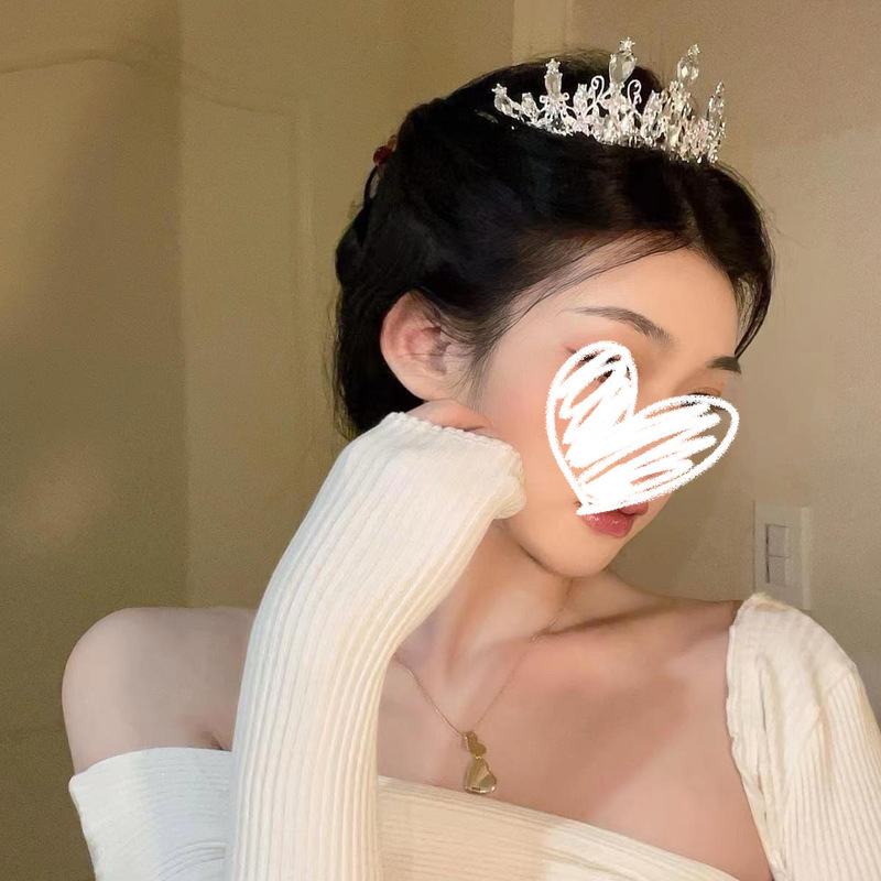 Princess Crown Birthday Eighteen Adult Crystal Crown High Sense Bride Wedding Headwear Internet Red Diamond Crown