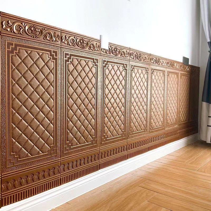 Wall Panel Self-adhesive Wall Stickers 3D Bedroom Dado Wallpaper Anti-collision Wall Stickers Soft Bag Wall Wallpaper