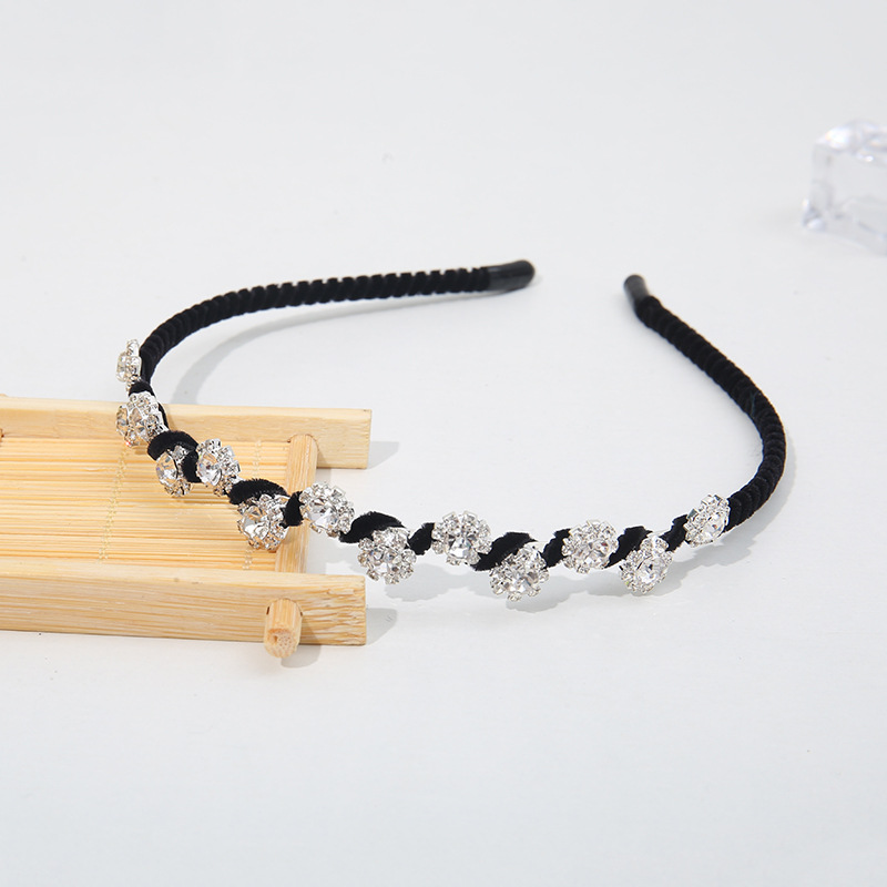 Diadema de moda estilo coreano accesorios para el cabello venta al por mayor rhinestone multi-especificación tejido enrollado a mano