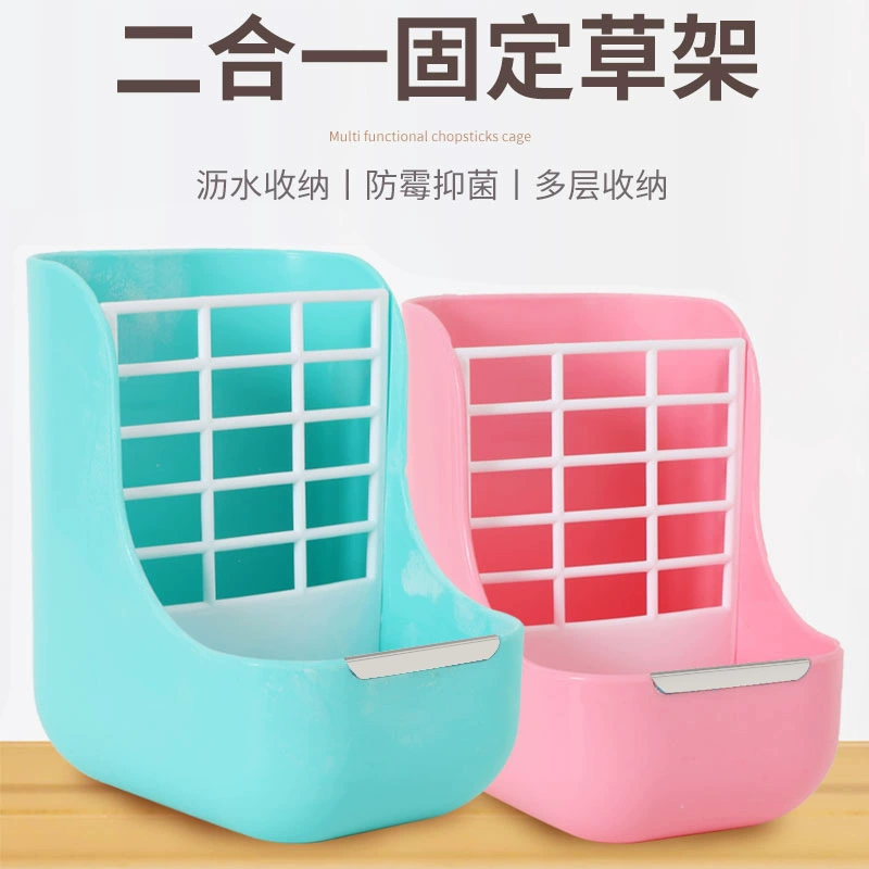 Кормушка для кроликов 2-в-1, подставка для травы для кроликов, кормушка для шиншилл и морских свинок, товары для животных