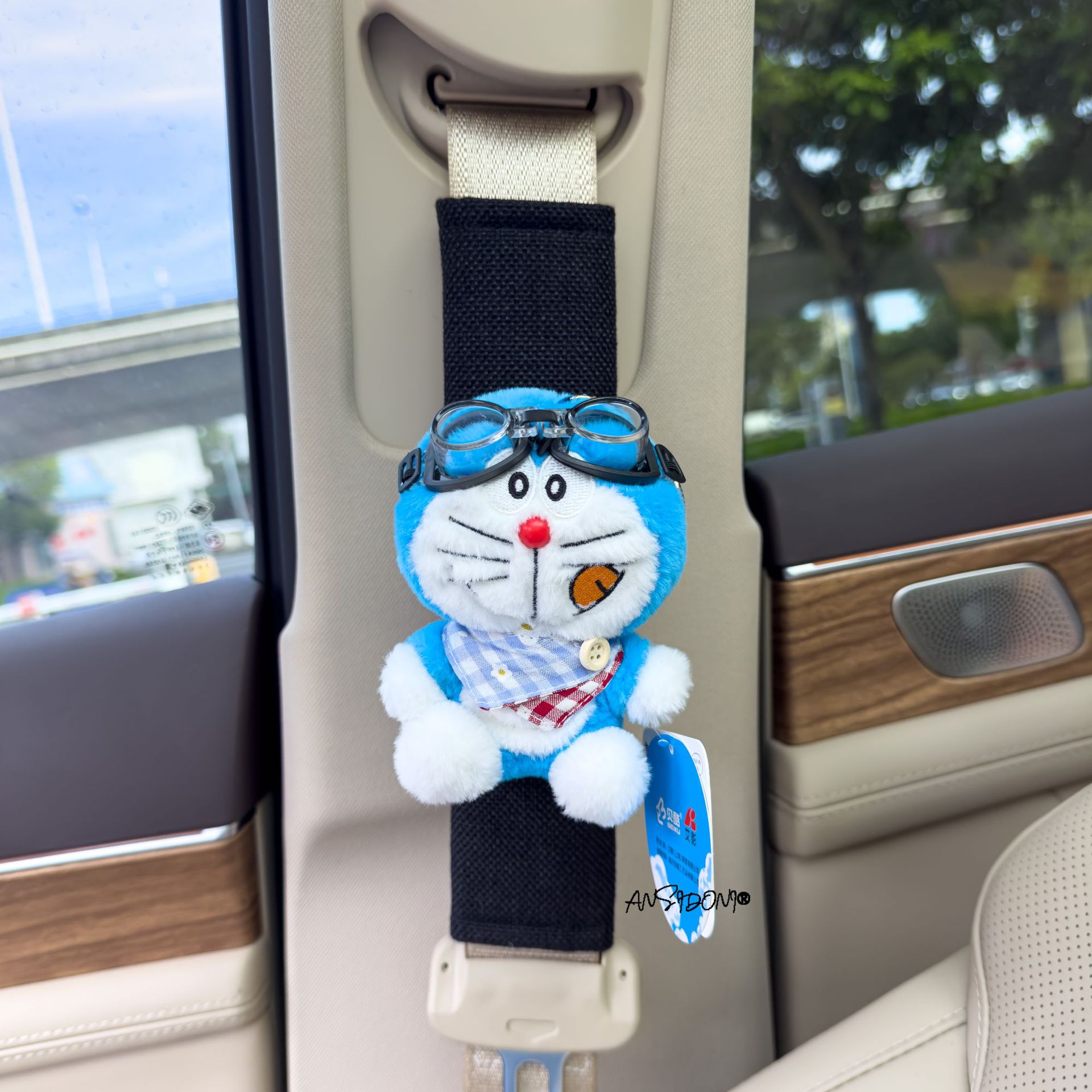 Doraemon Car Seat Belt Shoulder Pads for All Seasons, Cartoon Cute Car Interior Accessories, Women's Seat Belt Covers