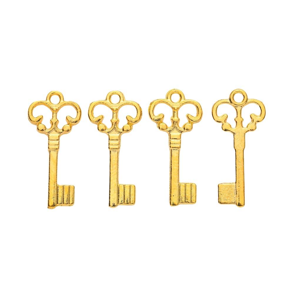 2g Weight Pendant Jewelry Making Type DIY Jewelry Accessories Classification 1 Piece Quantity Alloy Material Key Pattern Plating Design Cute, Retro Style 1 Piece Alloy Key Pendant DIY Jewelry Accessories 8