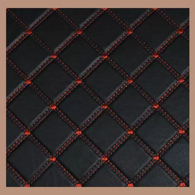 Trunk Mat — Materials, Universal Trunk Mat for - black-red-line-30cm-30cm