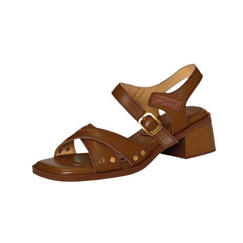 Women's 2025 New Summer Sandals with Open-Toe Design, Soft Back Cross Strap, Commuting, Thick Heel, Non-Slip Women's Shoes