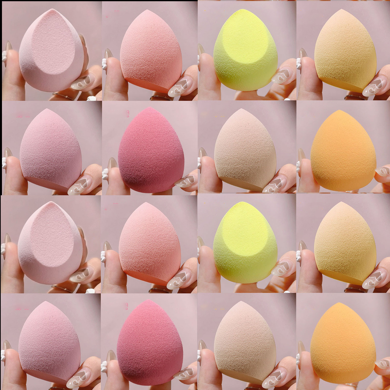 Juego de esponjas de belleza transfronterizas, esponjas de maquillaje, borlas de maquillaje, gran cantidad en stock, venta directa del fabricante, esponja de maquillaje, esponja huevo.