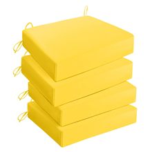 户外椅垫 防水庭院靠垫带系带,高密度海绵填充方形角座垫海绵