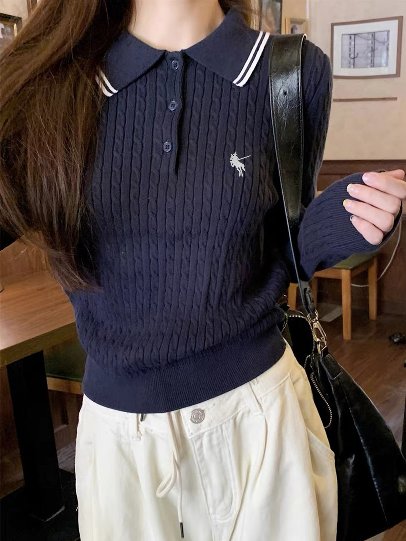 Kaikuo transfronterizo vacaciones europeas y estadounidenses de color sólido camisa de manga larga suéter de mujer 2025 otoño y invierno estación independiente de Amazon