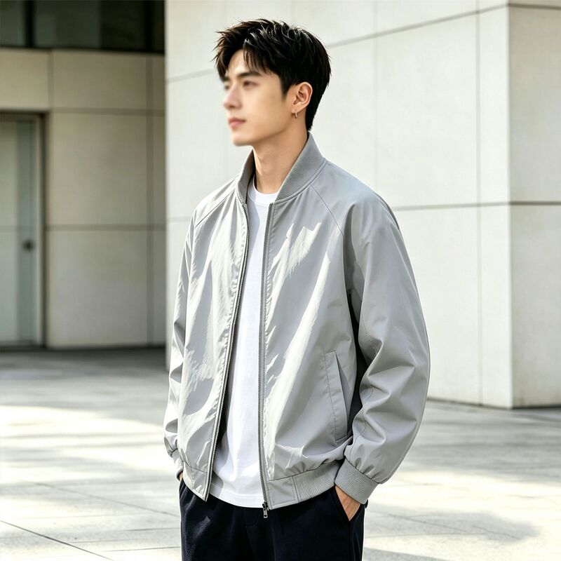 Fashionable men's spring and autumn windproof jacket, versatile casual thin outdoor outerwear for young and middle-aged men Fashionable men's spring and autumn windproof jacket, versatile casual thin outdoor outerwear for young and middle-aged men