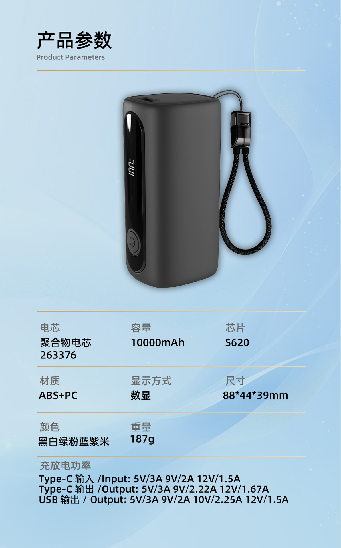 Cross-border Fast Charging 3C Certified Power Bank 10000mAh Custom New Mini Powerbank TSA Approved