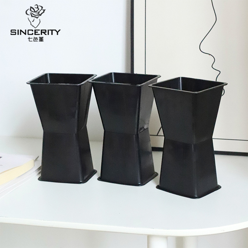 Siete colores, mini muelle cuadrado, paquete de flores, artefacto de flores, nuevo arreglo floral cuadrado, ramo de flecha, floristería, bolso floral