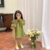 Spring children's green fruit oil, small princess costume, girl's skirt, long sleeve, floral print