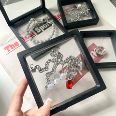 Jewelry Box~Transparent PE Film Jewelry Box, Instagram Style Earring Necklace Ring Small Portable Storage Box Display Box