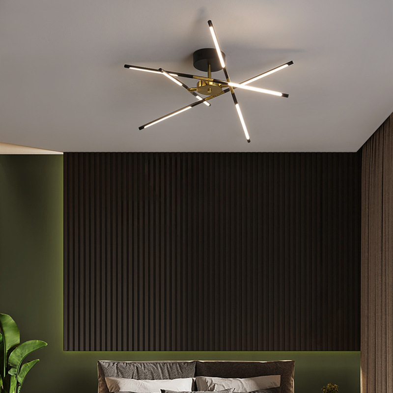 Moderno lujoso nórdico minimalista sala de estar dormitorio dormitorio línea desmontable lámpara de techo candelabro de comedor colgante moderna y simple