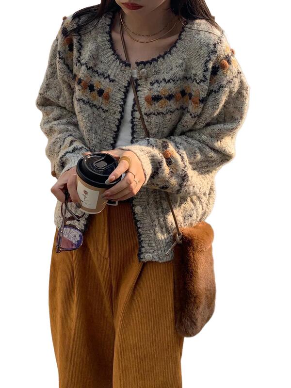 高级感超好看毛衣女秋季小众上衣慵懒风软糯外套灰色针织开衫外穿|undefined