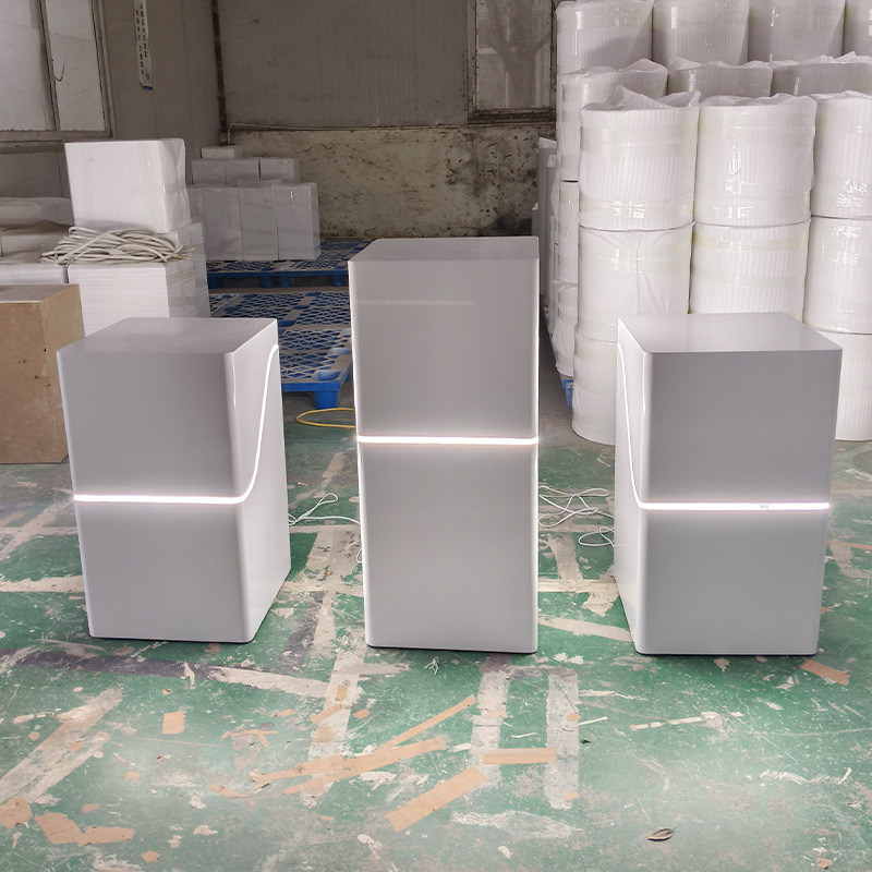 異形ランプ付き塗装木製展示台科学技術感芸術品展示棚展示室展示棚高級発光|undefined