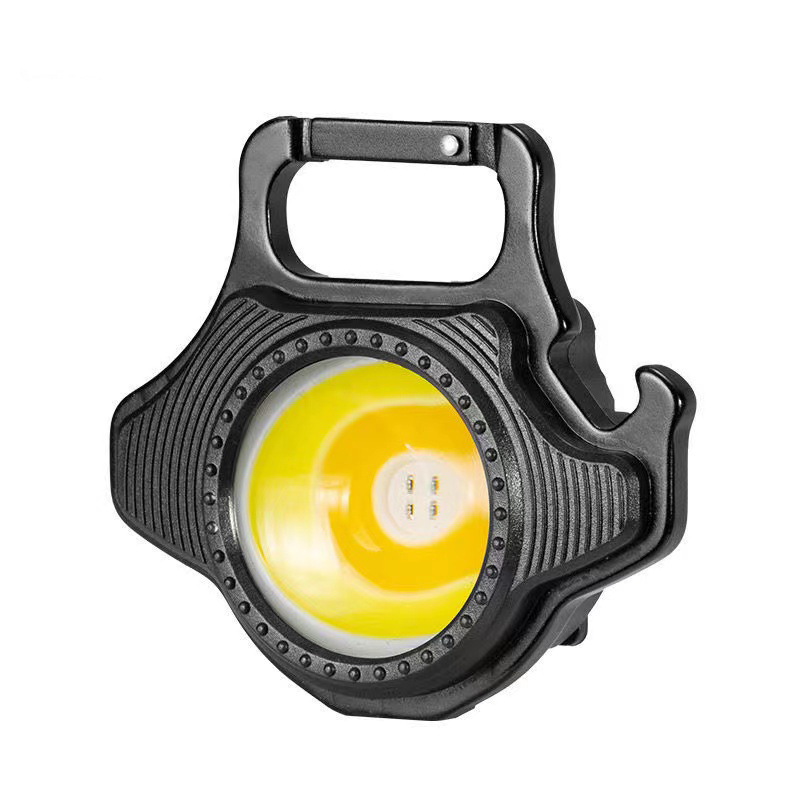 Luz fuerte recargable mini luz de trabajo llavero linterna multifuncional camping luz portátil COB luz de advertencia