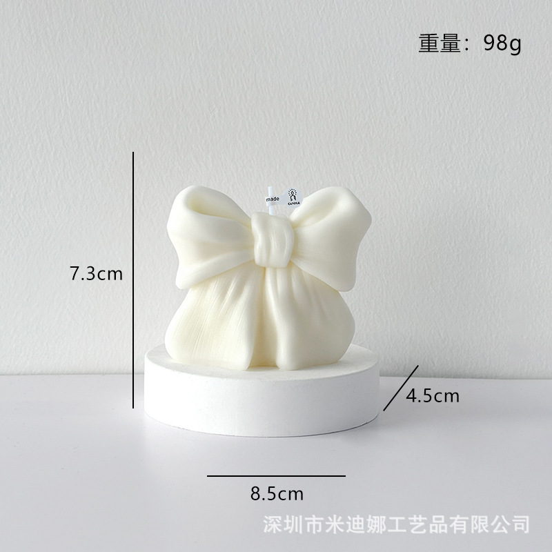 立体蝴蝶结香薰蜡烛ins风拍照道具浪漫礼物婚礼布置伴手礼蜡烛|undefined