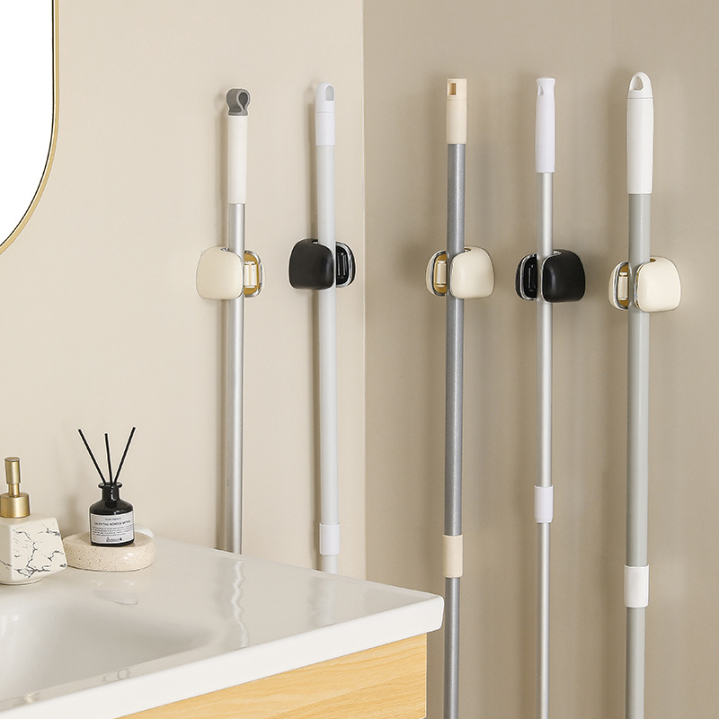 simple y ligero soporte de trapeador de lujo sin perforación tipo pared de almacenamiento de baño fuerte gancho sin rastro escoba fijación artefacto mágico