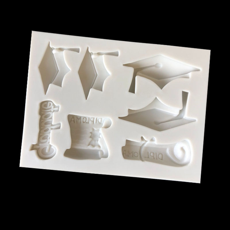 DIY hornear doctor tapa de graduación tapa forma fondant pastel decoración arcilla chocolate soltero tapa silicona molde