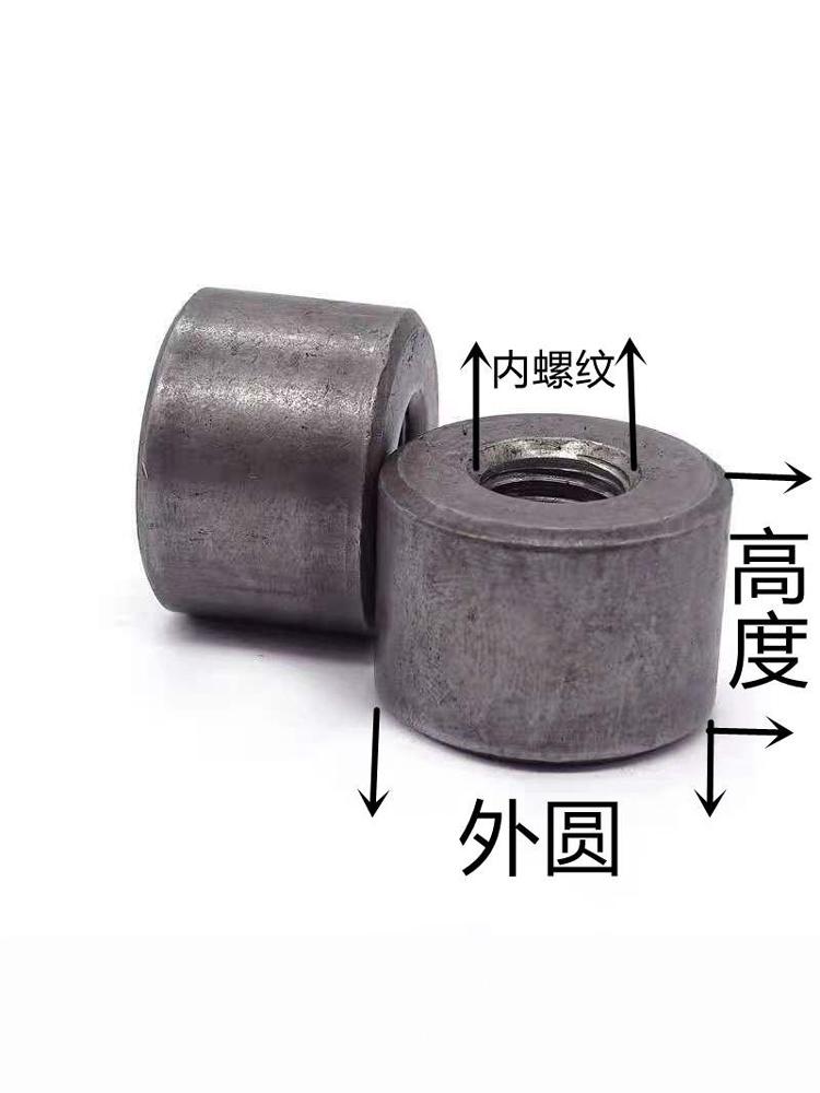 ✅铁本色圆型螺母  圆柱套  螺母套管  焊接圆柱螺母现货M4M6M8-M