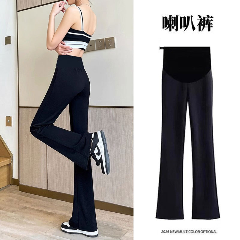 Maternity pants for autumn, flared pants for outer wear, slimming plus-size long pants, black belly-support pants, spring and autumn flared pants, autumn leggings Maternity pants for autumn, flared pants for outer wear, slimming plus-size long pants, black belly-support pants, spring and autumn flared pants, autumn leggings