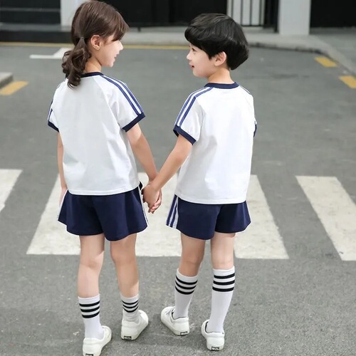 Children's short-sleeved suits summer boys and girls brothers and sisters Tsinghua University Peking University siblings kindergarten class uniforms graduation uniforms children's clothing