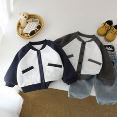 儿童棒球服秋季新款男童针织外套2025宝宝衣服女童开衫上衣童装