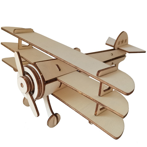 Children's Junior Assembly Model Handmade Wooden Airplane Space Simulation 3D Puzzles Educational Wooden Toys