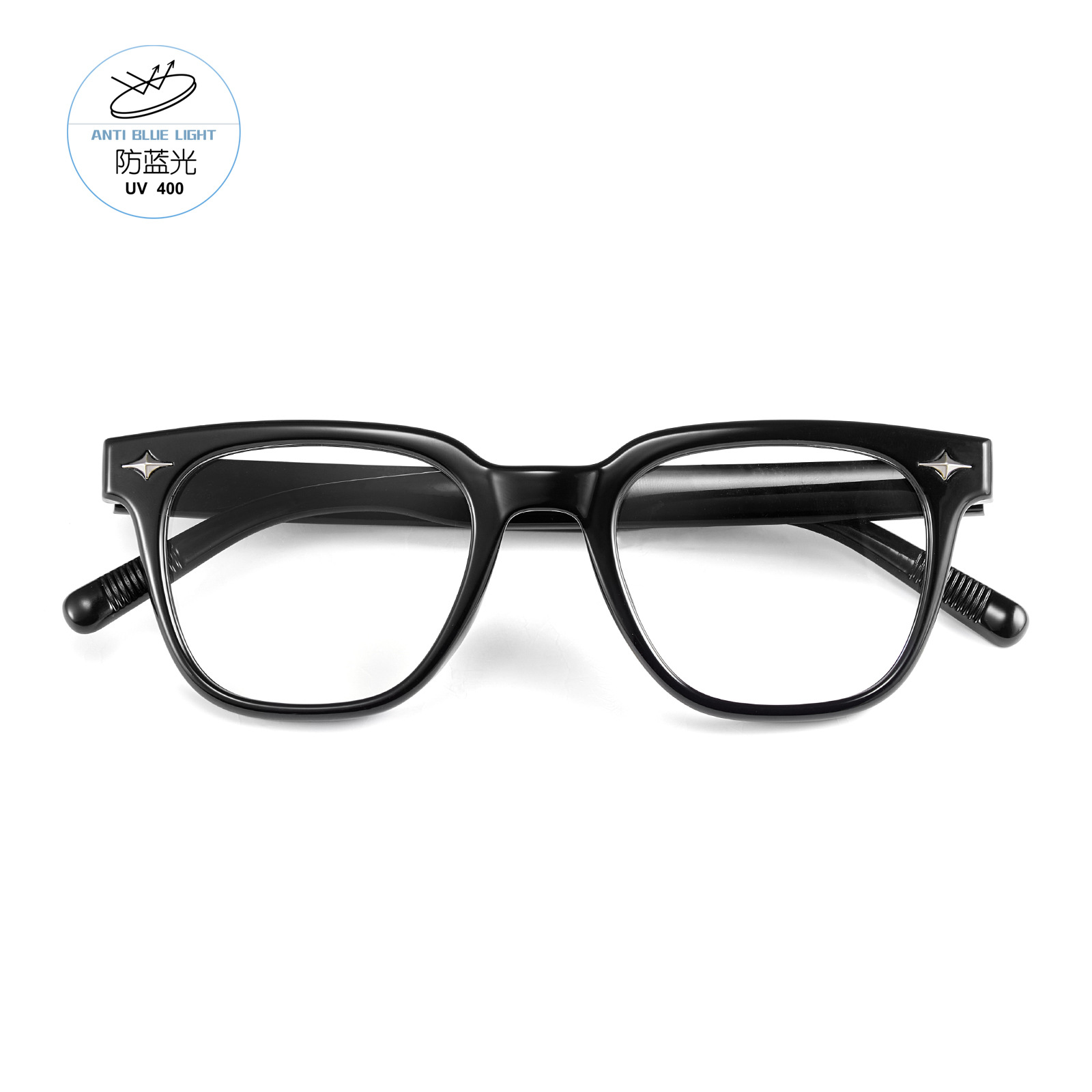 GM es el mismo yuanqi pequeño marco negro red TR anti-luz azul plano marco de gafas en una base de nariz no comprime la nariz Danyang gafas