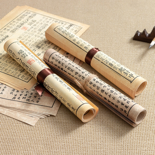 Ancient style scroll, creative retro photography props, photo taking, food, Hanfu Tao ornaments, Chinese style ornaments, simulation book