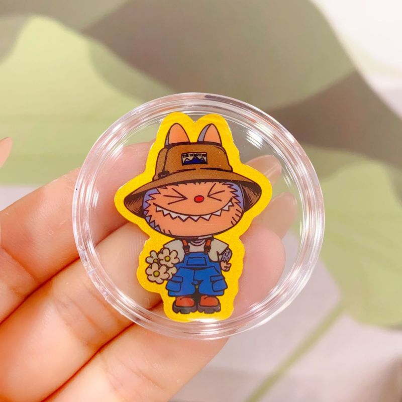 ラブブ labubu 携帯電話ステッカー 2mg 漫画かわいい新年幸運の色金フレーク水貝 999 純金卸売|undefined