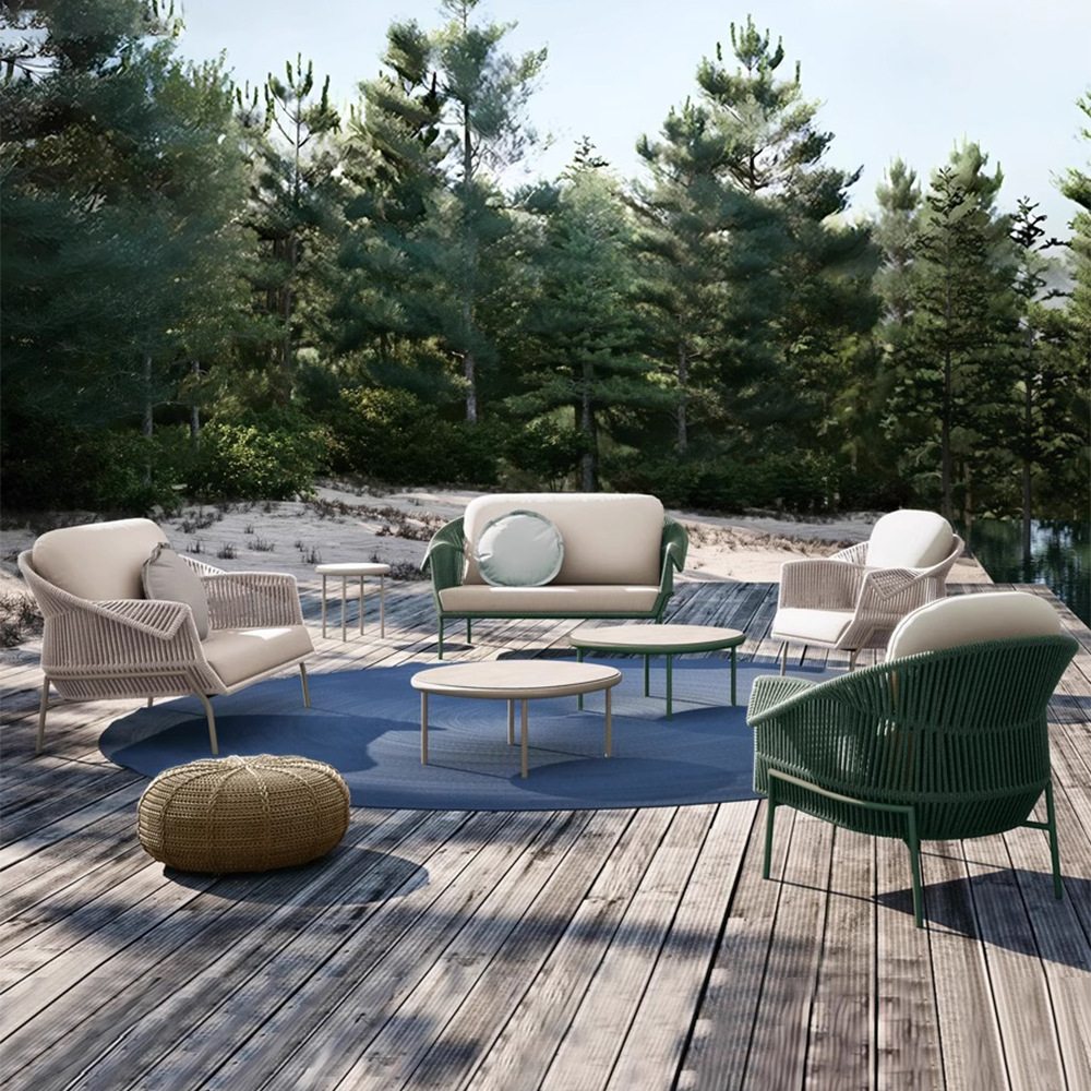 Tea table garden set, three-piece outdoor rocking chair and small table for the courtyard, a leisurely three-piece furniture set for the garden