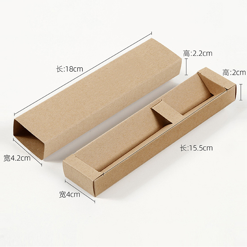 Venta al por mayor Kraft papel pluma caja papel ventana dibujo negro caja de papel plegable metal pluma caja de embalaje pluma caja de regalo