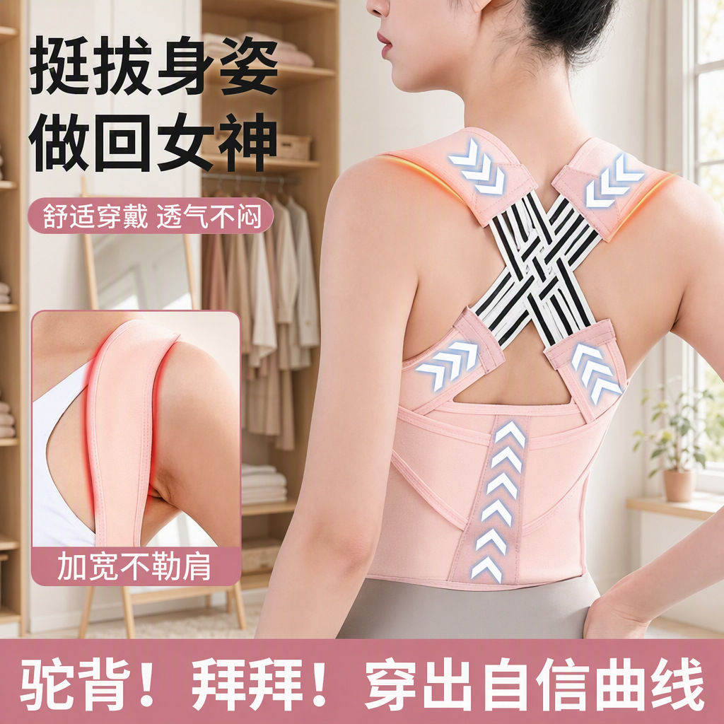 Cross-Border Adult Shaping and Posture Correction Belt for Men and Women, Invisible Shoulder Opening and Back Posture Correction Belt