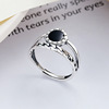 Fashionable double-layer digital enamel, one size ring, silver 925 sample, Korean style, on index finger