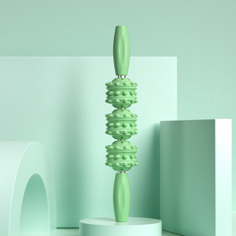 "녹색" 3 볼 마사지 스틱