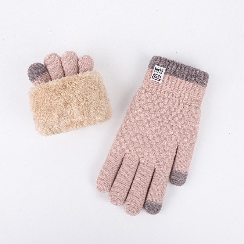 Iwarm cálidos guantes de pantalla táctil térmica de doble capa para hombres y mujeres de invierno con forro polar engrosado a prueba de frío al aire libre guantes de punto