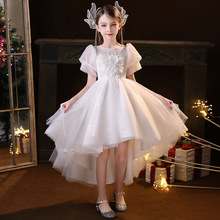 2024新款高端高定儿童公主比赛生日花童表演钢琴演出服燕尾公主裙