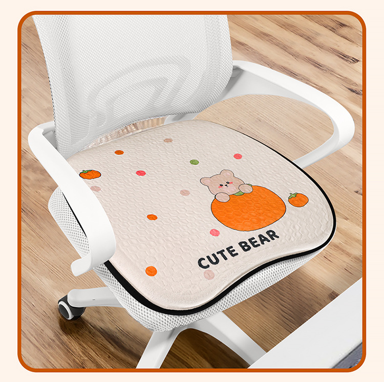 Summer Plush Gel Car Cushion Office Ice Silk Chair Cushion Cartoon Fat Cushion Gel Breathable Seat Cool Cushion