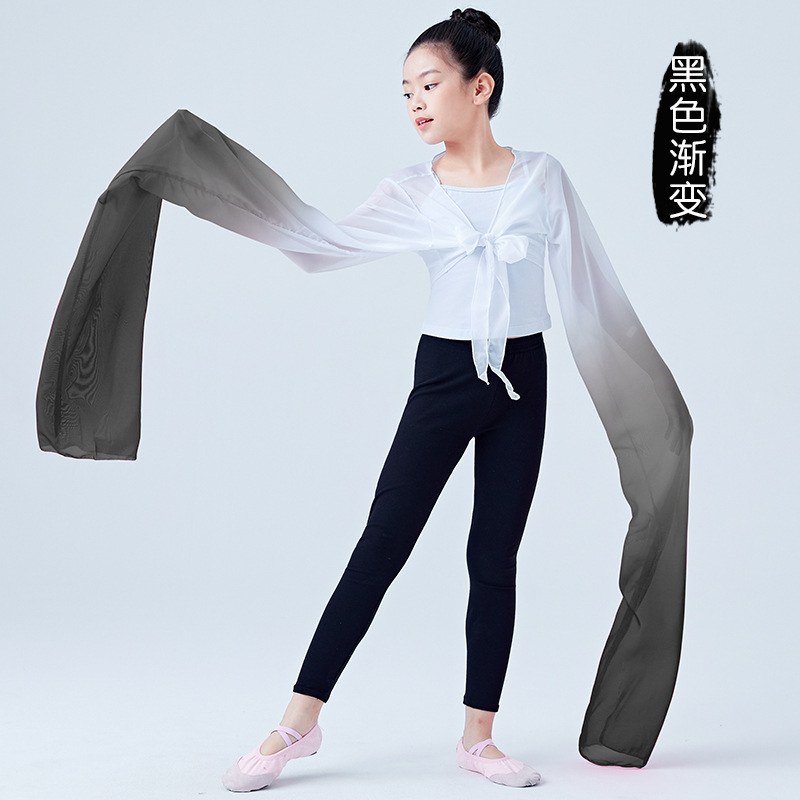 Degradado de color danza clásica Ópera de Pekín danza Xizanga práctica de baile infantil manga de agua superior panghong danza rendimiento swing manga