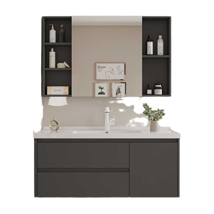 gabinete de baño de aluminio espacio aire crema lavabo de mano gabinete de lavabo combinado lavabo de cerámica integral lavabo lavabo