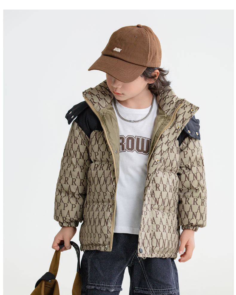 2023. aasta uus laste lühike, keskmise kuni suure suurusega poiste ja tüdrukute talvemantel valge pardiudusulgedega_voghion.com