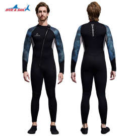 DIVE&SAIL潜水服男3MM保暖连体前开拉链防寒潜水衣浮潜游泳冲浪服