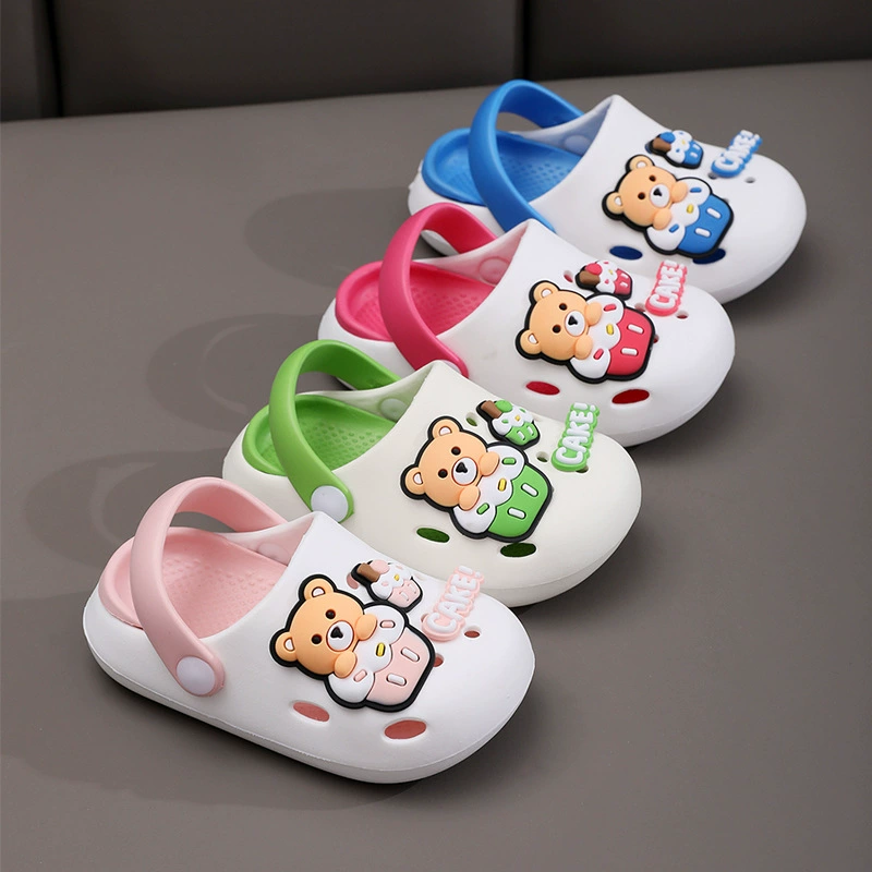 Детские сандалии, летние сандалии для мальчиков и девочек, милая мультяшная мягкая подошва, нескользящая детская обувь с отверстиями, предотвращающая столкновение