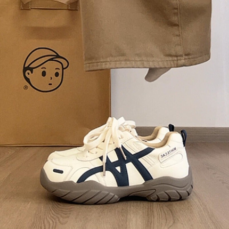 Cowhide Version~Thick-Soled Height-Increasing Gander Training Shoes for Women, 2026 New Model, Versatile Casual Shoes for Spring and Autumn, Sports White Shoes