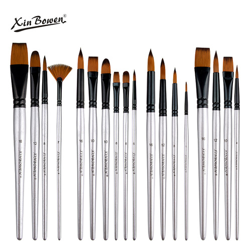 Special silver water chalk painting graffiti nylon brush for art students student diy acrylic pen oil paint brush wholesale