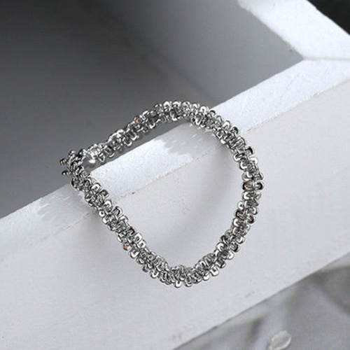 Japanese and Korean-inspired glittering starry sky single ring for women, niche ring with a cool and detached style, stackable ring for women